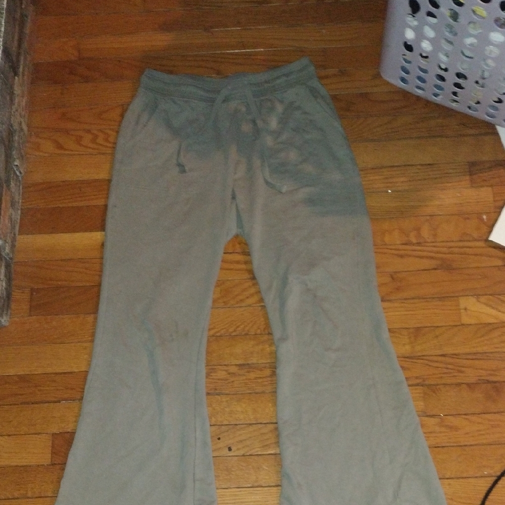 Ultra Flirt Light Forest Green Flared Pants